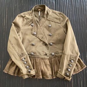 Free people•military ruffle jacket